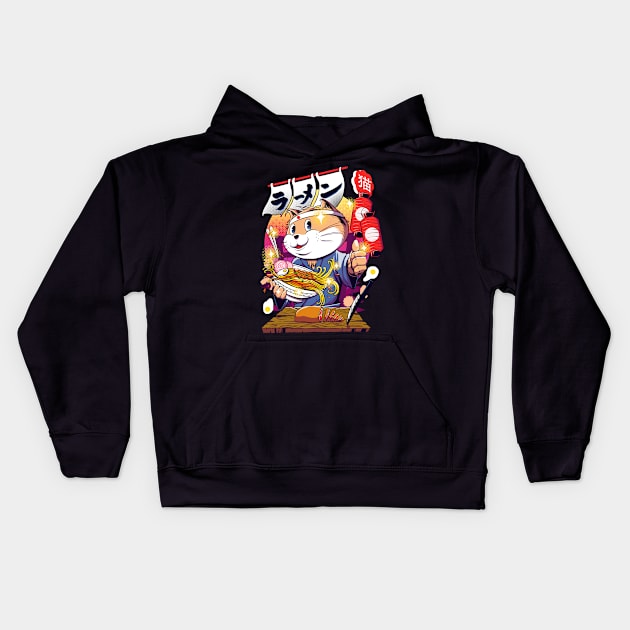 hello ramen Kids Hoodie by iqbalgarint